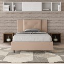 En och en halv säng med förvaring 120x190 vadderad sänggavel kudde Appia P Försäljning