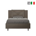 En och en halv säng med förvaring 120x200 vadderad sänggavel kudde Appia P1 Erbjudande