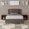 En och en halv säng med förvaring 120x200 vadderad sänggavel kudde Appia P1 Försäljning