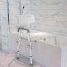 Bänk stol för dusch badkar för äldre och funktionshindrade med ryggstöd och armstöd Holly Bestånd