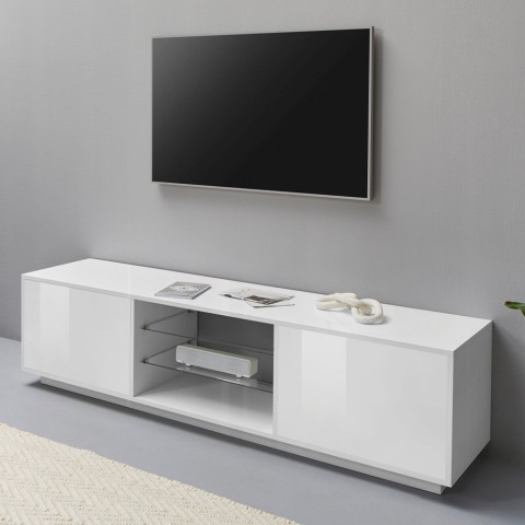 TV-bänk modern design vit vardagsrum 180cm Dover