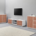 TV-bänk 180cm vardagsrum design vit och trä Dover Wood Katalog