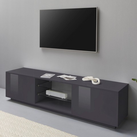 Låg modern design TV-bänk 180cm vardagsrum Dover Report