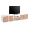 TV-bänk modern design vit och trä 220cm vardagsrum Aston Wood Erbjudande