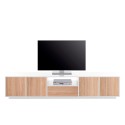TV-bänk modern design vit och trä 220cm vardagsrum Aston Wood Rea