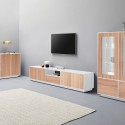 TV-bänk modern design vit och trä 220cm vardagsrum Aston Wood Katalog