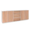 Skänk sideboard kök vardagsrumsmöbel 220cm buffé vit och trä Lonja Wood Erbjudande