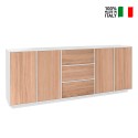 Skänk sideboard kök vardagsrumsmöbel 220cm buffé vit och trä Lonja Wood Försäljning