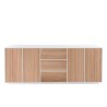 Skänk sideboard kök vardagsrumsmöbel 220cm buffé vit och trä Lonja Wood Rea