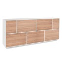 Skänk sideboard kök vardagsrumsmöbel 200cm vit och trä Lopar Wood Erbjudande