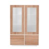 Vitrinskåp 100cm vardagsrum modern design vitt och trä Syfe Wood Rea