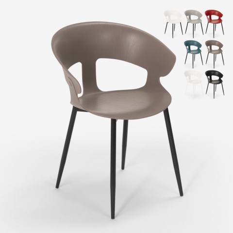 Stol med modern design i polypropen metall för restaurang kök bar Evelyn Kampanj