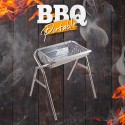Fällbar bärbar Barbecue BBQ  grill stål kol camping trädgård Oak Rea
