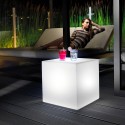Lysande utomhuspuff med RGB LED-ljus kub trädgård bar Home Fitting Kampanj