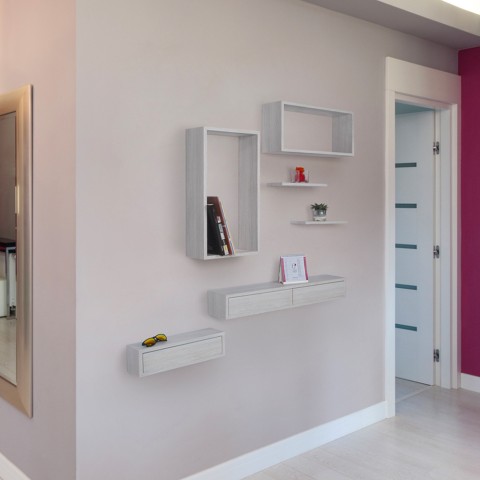 Väggskåp-vägghylla med 2 lådor modern design vardagsrum Domino