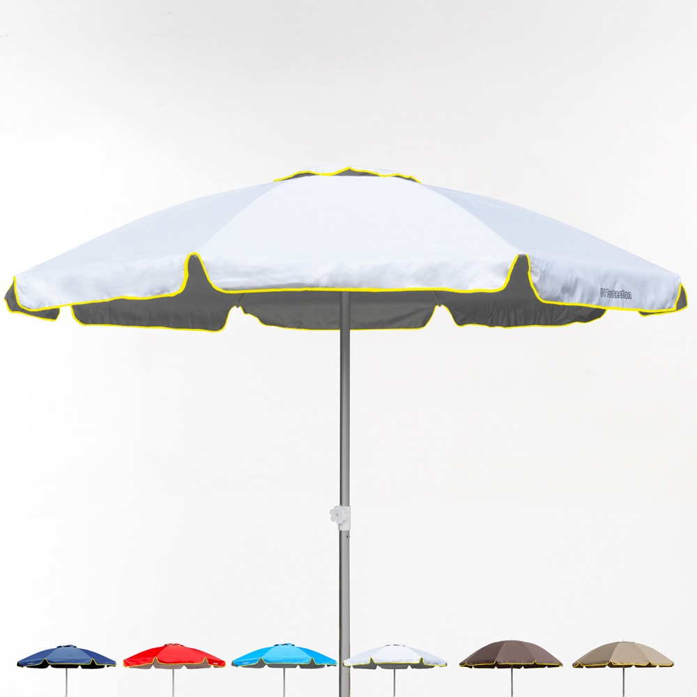 Strandparasoll i aluminium hav 220 cm vindskydd UV-skydd professionellt Bagnino Fluo