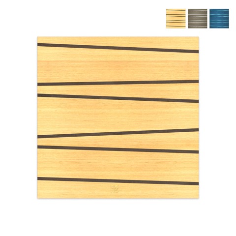 Modern tavla i trä med inläggningar 75x75cm geometrisk design One
