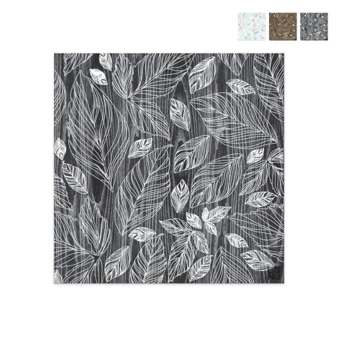 Dekorativ tavla i trä 75x75cm modern blad design Leaves