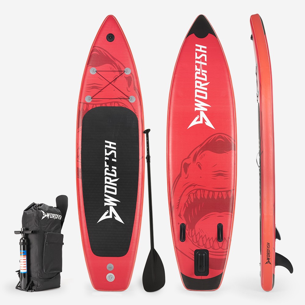 SUP Uppblåsbar Stand Up Paddle Board Touring för vuxna 12'0 366cm Red Shark Pro XL