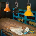 Pendellampa järn och keramik handmålad vintage design taklampa Industrial SO Kampanj