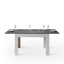 Utdragbart matbord 90x120-180cm grå vitt Bibi Mix BA Erbjudande