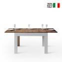 Utdragbart bord 90x120-180cm kök vitt och valnötsträ Bibi Mix BN Försäljning