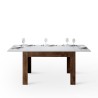 Modernt utdragbart bord 90x120-180cm vitt och valnötsträ Bibi Mix NB Erbjudande
