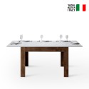 Modernt utdragbart bord 90x120-180cm vitt och valnötsträ Bibi Mix NB Försäljning