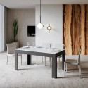Utdragbart matbord 90x160-220cm kök vitt och grått Bibi Mix AB Rabatter