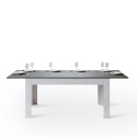 Utdragbart matbord 90x160-220cm grått och vitt Bibi Mix BA Erbjudande