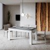 Utdragbart matbord 90x160-220cm grått och vitt Bibi Mix BA Rabatter
