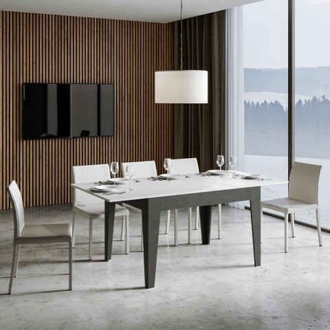 Utdragbart matbord 90x120-180cm vitt och grått Cico Mix AB