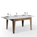 Modernt utdragbart matbord 90x120-180cm vitt och valnötsträ Cico Mix NB Erbjudande