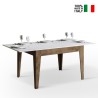 Modernt utdragbart matbord 90x120-180cm vitt och valnötsträ Cico Mix NB Försäljning