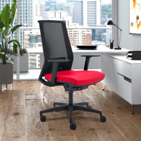 Ergonomisk kontorsstol röd designfåtölj med ventilerande mesh Blow R