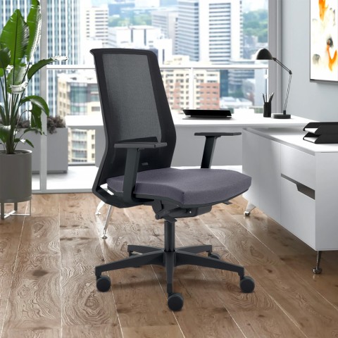 Grå ergonomisk design kontorsstol med ventilerande mesh Blow G