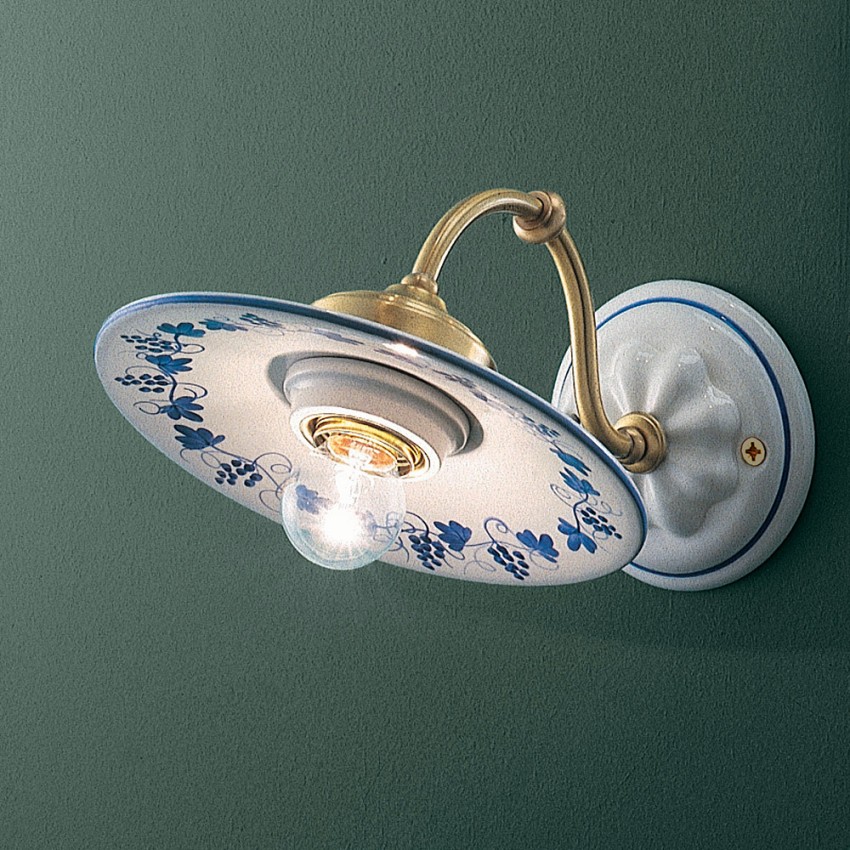 Vägglampa handmålad keramik design Asti AP Kampanj