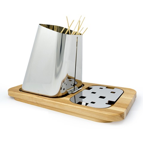 Grillspett hållare arrosticini bord stål trä bas Gran Sasso Plus