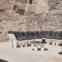 Runt lågt bord för utomhusbruk trädgård terrass design Atene T1 