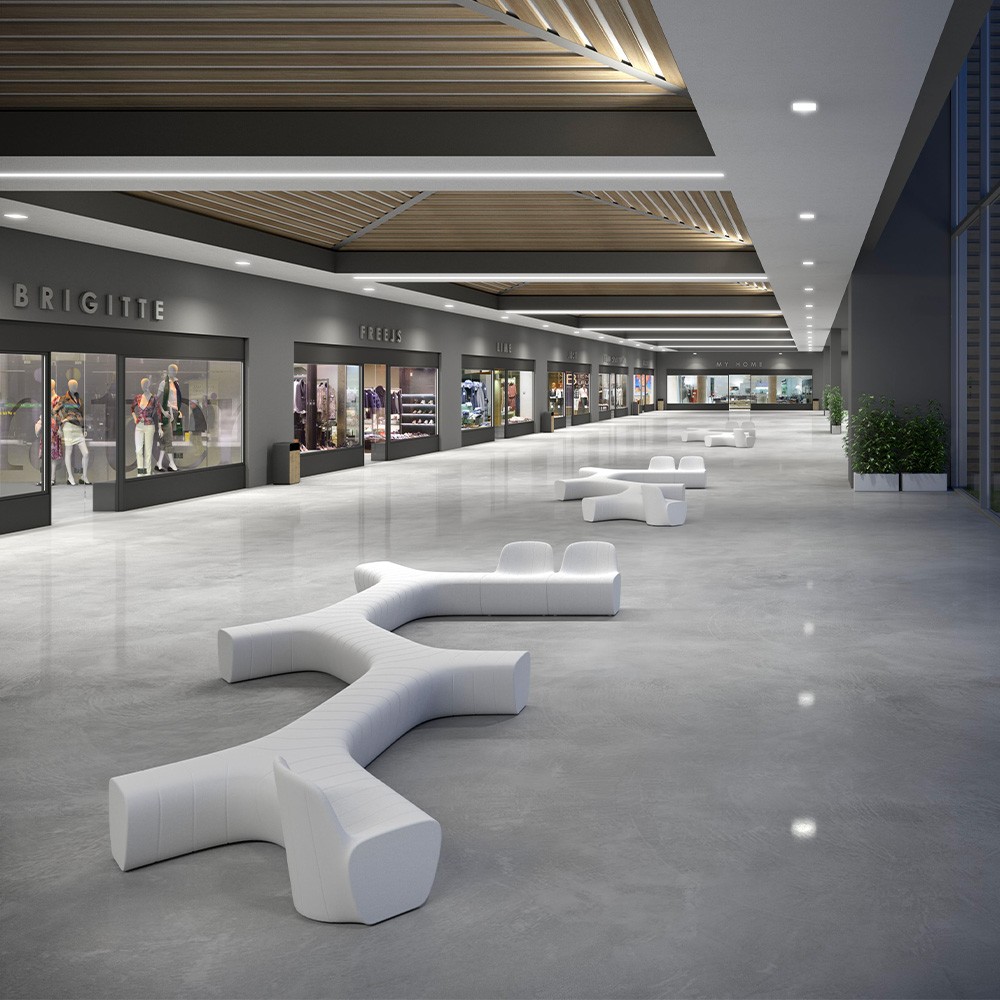 Modulär bänk inomhus utomhus polyeten modern design Jetlag P1