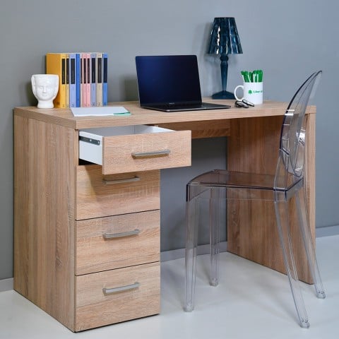 Skrivbord för kontor 4 lådor modern design trä KimDesk