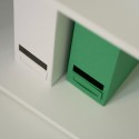 Vit bokhylla för kontor med 5 fack och justerbara hyllor design Kbook 5WS Rea