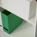 Vit bokhylla för kontor med 5 fack och justerbara hyllor design Kbook 5WS Bestånd