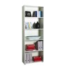 Vit bokhylla för kontor med 5 fack och justerbara hyllor design Kbook 5WS Erbjudande