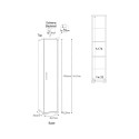 Multifunktionsskåp 1 dörr 5 fack modern design vertikal garderob Kumi 