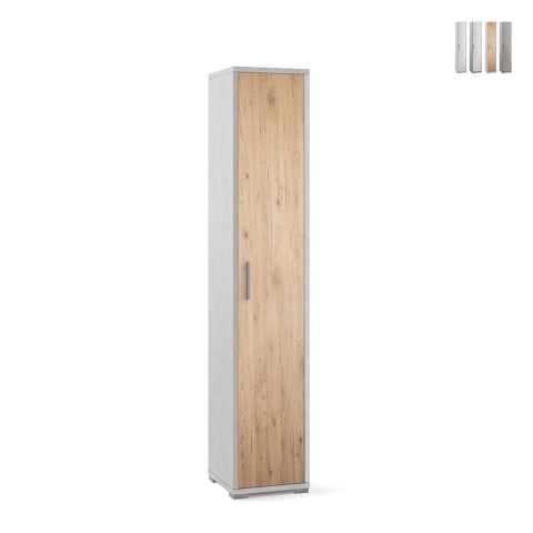 Multifunktionsskåp 1 dörr 5 fack modern design vertikal garderob Kara