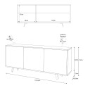 Skänk Modern Design 3 dörrar sideboard vardagsrum kök Sterling 