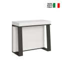 Utdragbart konsolbord 90x40-288cm matbord i vit metall Asia Försäljning
