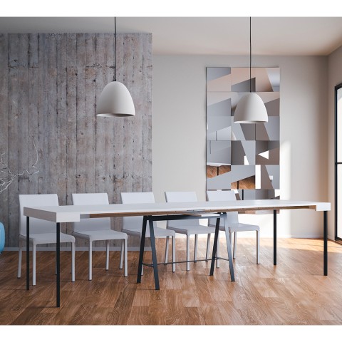 Utdragbart Konsolbord 90x40-300cm vitt matbord modern design Banco Kampanj