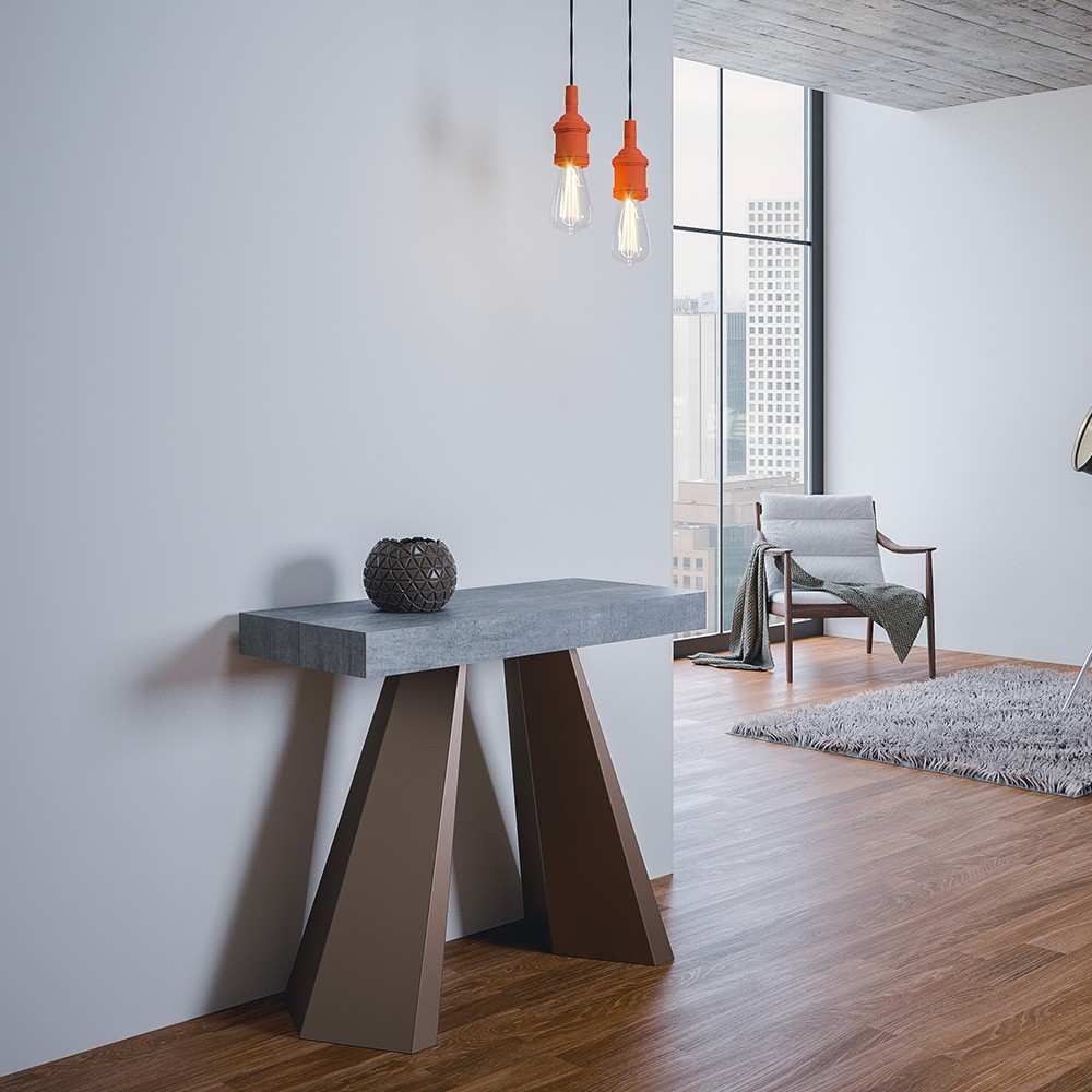 Utdragbart Konsolbord 90x40-196cm Grått Matbord Diamante Small Premium Concrete